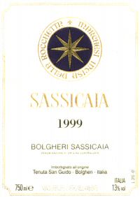 SASSICAIA 1999 BOLGHERI SASSICAIA