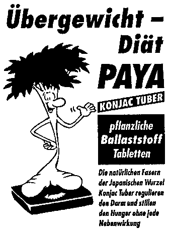 Übergewicht-Diät PAYA KONJAC TUBER pflanzliche Ballaststoff Tabletten