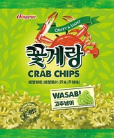 Binggrae CRAB CHIPS CRISPY & LIGHT WASABI Non Fried Baked Snack