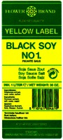 FLOWER BRAND YELLOW LABEL PIKANTE SAUS BLACK SOY NO 1.