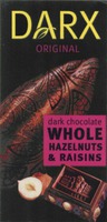 DARX ORIGINAL dark chocolate WHOLE HAZELNUTS & RAISINS