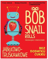 BOB SNAIL ROLLS PRZEKĄSKI OWOCOWE JABŁKOWO-TRUSKAWKOWE BEZ DODATKU CUKRU TYLKO OWOCE BEZGLUTENOWE BEZ KONSERWANTÓW I BARWNIKÓW