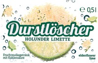 Durstlöscher HOLUNDER LIMETTE Fruchtmolkegetränk mit Kohlensäure elderflower lime