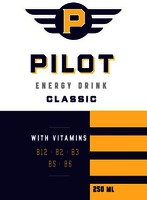 P PILOT ENERGY DRINK CLASSIC WITH VITAMINS B12 B2 B3 B5 B6