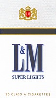 L&M SUPER LIGHTS 20 CLASS A CIGARETTES