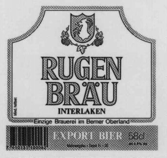 RUGEN BRÄU INTERLAKEN Einzige Brauerei im Berner Oberland EXPORT BIER