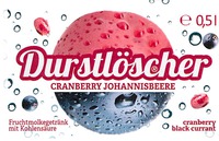Durstlöscher CRANBERRY JOHANNISBEERE Fruchtmolkegetränk mit Kohlensäure cranberry black currant