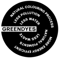 Natural colouring process Less pollution Less water GREENDYES Less waste Natural pigments More energy efficient