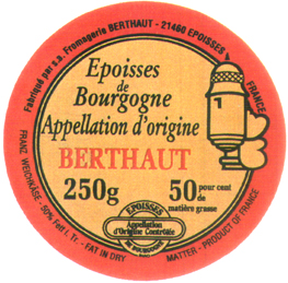 BERTHAUT Epoisses de Bourgogne Appellation d'origine