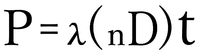 P＝λ（ｎＤ）t