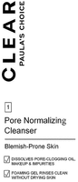 CLEAR PAULA'S CHOICE 1 Pore Normalizing Cleanser Blemish-Prone Skin DISSOLVES PORE-CLOGGING OIL, MAKEUP & IMPURITIES FOAMING GEL RINSES CLEAN WITHOUT DRYING SKIN