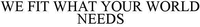 WE FIT WHAT YOUR WORLD NEEDS