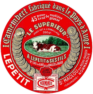 LEPETIT Camembert fabriqué dans le Pays d'Auge LE SUPERIEUR