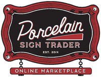 Porcelain SIGN TRADER EST. 2014 ONLINE MARKETPLACE