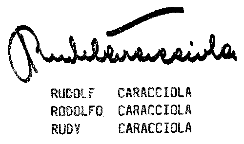RUDOLF CARACCIOLA RODOLFO CARACCIOLA RUDY CARACCIOLA