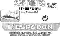 L'ESPADON SARDINES A L'HUILE VEGETALE