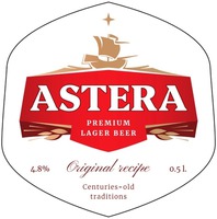 ASTERA PREMIUM LAGER BEER Original recipe 4.8% 0.5 l. Centuries-old traditions