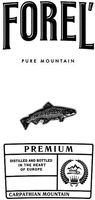 FOREĽ PURE MOUNTAIN PREMIUM DISTILLED AND BOTTLED IN THE HEART OF EUROPE CARPATHIAN MOUNTAIN