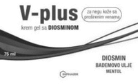 V-plus krem gel sa DIOSMINOM za negu kože sa proširenim venama DIOSMIN BADEMOVO ULJE MENTOL INPHARM