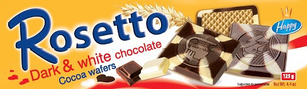 FLIS Happy Rosetto Dark & white chocolate Cocoa wafers