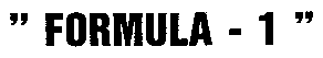 FORMULA - 1