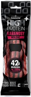 SOKOŁÓW HIGH + PROTEIN KABANOSY WOŁOWE 42g BIAŁKA W 100g PRODUKTU WYSOKA ZAWARTOŚĆ BIAŁKA NATURALNE ŹRÓDŁO BIAŁKA AKTYWNOŚĆ I SIŁA