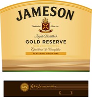 JAMESON Established Since 1780 Triple Distilled GOLD RESERVE THREE WOOD MATURATION Opulent & Complex
