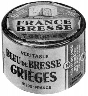 FRANCE BRESSE fabriqué par LAITERIE DE GRIÊGES (Ain) VÉRITABLE BLEU DE BRESSE GRIÊGES
