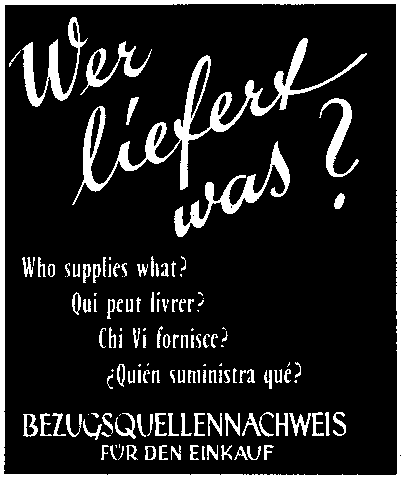Wer liefert was ?