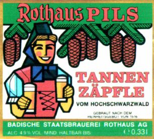 Rothaus PILS TANNEN ZÄPFLE VOM HOCHSCHWARZWALD