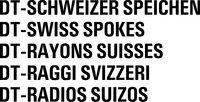 DT-SCHWEIZER SPEICHEN DT-SWISS SPOKES DT-RAYONS SUISSES DT-RAGGI SVIZZERI DT-RADIOS SUIZOS