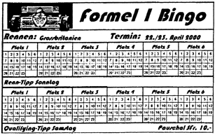 Formel 1 Bingo