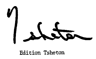 Edition Tsheton