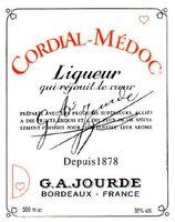 CORDIAL-MÉDOC Liqueur qui réjouit le coeur G.A.JOURDE BORDEAUX - FRANCE
