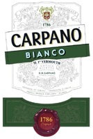 CARPANO BIANCO IL 1° VERMOUTH ANTICA RICETTA G.B. CARPANO FONDATA IN TORINO - PRODOTTO D'ITALIA FRATELLI BRANCA DISTILLERIE – MILANO TORINO ORIGINALE 1786 Carpano
