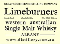 GREAT SOUTHERN DISTILLING COMPANY Limeburners Small Batch Hand Distilled Non-Chill Filtered western australian Single Malt Whisky ALBANY www.distillery.com.au