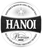 HANOI BEER IS BREWED BY USING THE FINEST MALT HANOI Premium BEER RICE AND HOPS OBTAINABLE THROUGHOUT THE WORLD