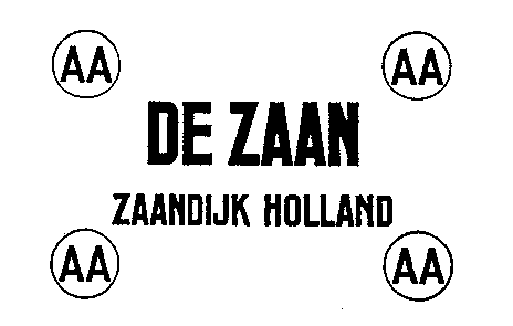 AA DE ZAAN ZAANDIJK HOLLAND