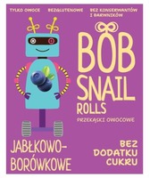 BOB SNAIL ROLLS PRZEKĄSKI OWOCOWE JABŁKOWO-BORÓWKOWE BEZ DODATKU CUKRU TYLKO OWOCE BEZGLUTENOWE BEZ KONSERWANTÓW I BARWNIKÓW