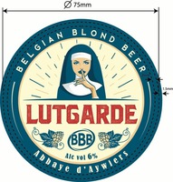 BELGIAN BLOND BEER LUTGARDE BBB Abbaye d'Aywiers