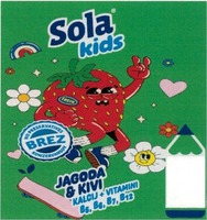 Sola kids JAGODA & KIVI KALCIJ + VITAMINI B5, B6, B7, B12
