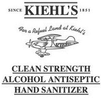 SINCE KIEHL'S 1851 For a Refuel Land at Kiehl's CLEAN STRENGTH ALCOHOL ANTISEPTIC HAND SANITIZER