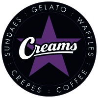 Creams: GELATO: WAFFLES: COFFEE: CREPES: SUNDAES: