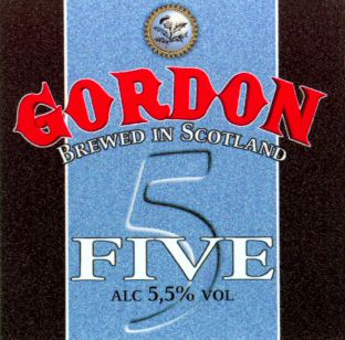 GORDON BREWED IN SCOTLAND FIVE 5