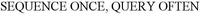 SEQUENCE ONCE, QUERY OFTEN
