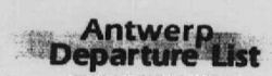 Antwerp Departure List