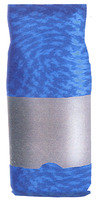 Deux bandes ou parties transversales de couleur bleu clair avec des taches irrégulières formant des ondulations de couleur bleu obscur, qui forment un tourbillon dans le centre des bandes; entre les bandes ou parties de couleur, est située une autre bande intermédiaire transparente.