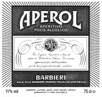 APEROL APERITIVO POCO ALCOLICO BARBIERI