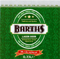 BARTHS LAGER BEER
