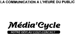 LA COMMUNICATION A L'HEURE DU PUBLIC Média'Cycle NOTRE DEFI AU COUT-CONTACT